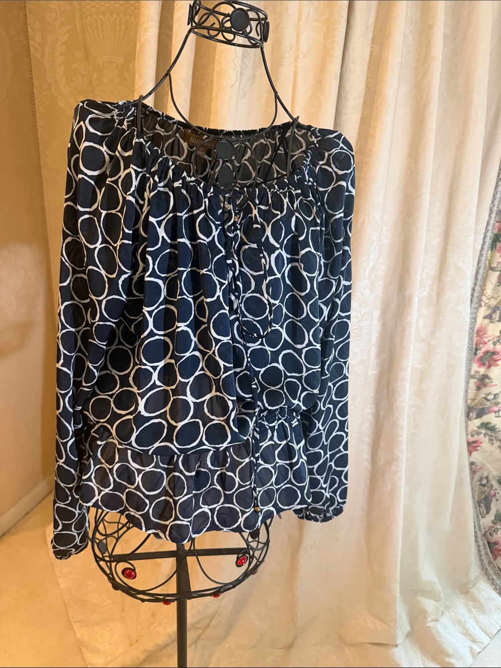 Navy Circle-Print Women's Skirt - Unbranded